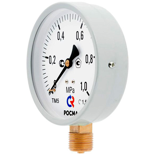Манометр РОСМА ТМ-510Р.00 М2 (0...1 МПа) Дкорп=100мм кл. 1,5 G1/2&amp;quot; общетехнический радиальный 00000006819