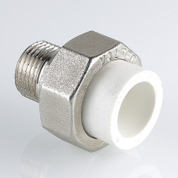 Соединение разъёмное VALTEC VTp.761 НР 1 1/4&amp;quot; DN 40x32 PN 25 с накидной гайкой комбинированное полипропиленовое