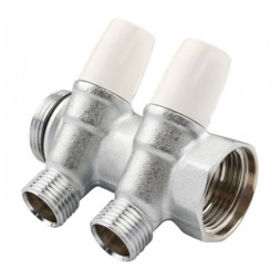 Коллектор распределительный Tiemme Maxima 1860008 2 отвода ВР-НР 3/4&amp;quot;х1/2&amp;quot; DN 20 PN 10 с регулирующими клапанами модульный