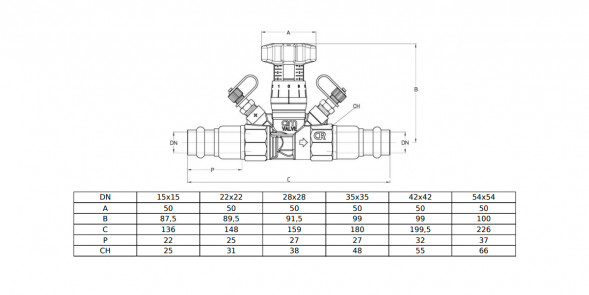 Клапан Cim 787PRF Ду 28 Ру 25 балансировочный Cimberio