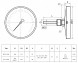 Термометр РОСМА БТ-71.220-150 Дкорп=150мм 10 МПа кл. 1,5 G1/2&amp;quot; Tраб = 0...+120°C биметаллический коррозионностойкий осевой 00000032075