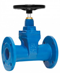 Задвижка FAF 6200 DN 600 PN 16 фланцевая клиновая чугунная под штурвал чугунная с обрезиненным клином и редуктором