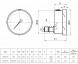 Манометр РОСМА ТМ-521ТЭ.00 (0...0,16 МПа) Дкорп=100мм кл. 1,0 G1/2&amp;quot; коррозионностойкий виброустойчивый эксцентрический 00000006546