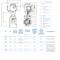 Задвижка DENDOR 47GVA DN 900 PN 16 клиновая фланцевая чугунная с обрезиненным клином с электроприводом МТ903.А