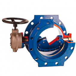 Затвор PAM Saint-Gobain EUROSTOP JPA DN 900 PN 16 поворотный фланцевый с двойным эксцентриком с ручным управлением