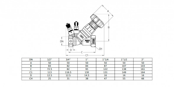 Клапан Cim 746 1 1/4&amp;quot; Ру 25 балансировочный Cimberio