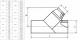 Тройник 450х280 мм SDR17 45° ПЭ100 неравнопроходный сварной сегментный ПНД