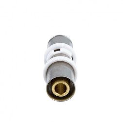 Муфта соединительная латунная Aquasfera 8003 DN 26.5 PN 16, покрытие - никель, пресс, 8003-03