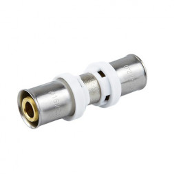 Муфта соединительная латунная Aquasfera 8003 DN 26.5 PN 16, покрытие - никель, пресс, 8003-03