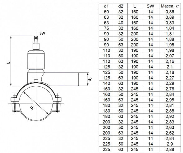 Вентиль FRIALEN DAV DN 75/32 PN 10/16 с удлиненным патрубком