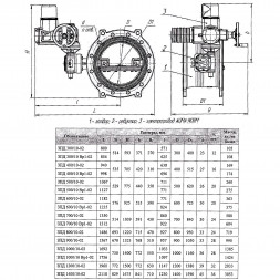 Затвор ЭНЭКОС DN 1400 PN 10 поворотный фланцевый с двойным эксцентриком с редуктором и электроприводом