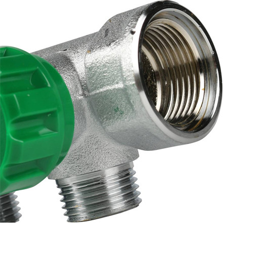 Коллектор распределительный FAR FK 3824 4 отвода ВР-НР 3/4&amp;quot;х1/2&amp;quot; DN 20 PN 16 с регулирующими клапанами