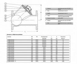 Клапан AVK 53/35 DN 250 PN 16 обратный шаровый фланцевый
