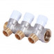 Коллектор распределительный STOUT SMB 6852 3 отвода ВР-НР 3/4&amp;quot;х1/2&amp;quot; DN 20 PN 10 с запорными клапанами плоское уплотнение