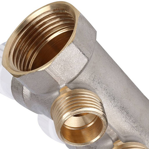 Коллектор распределительный STOUT SMB 6851 2 отвода ВР-НР 1&amp;quot;х1/2&amp;quot; DN 25 PN 10 с запорными клапанами
