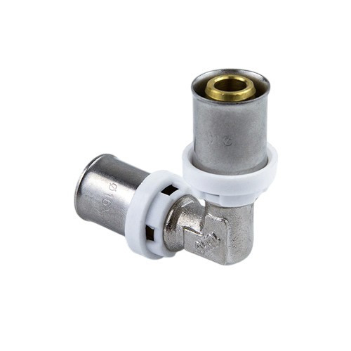 Угольник латунный Aquasfera 8005 DN 32.5 PN 16 покрытие - никель, пресс, 8005-04