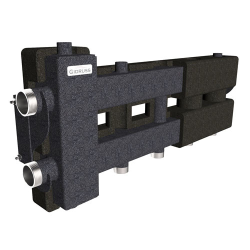 Коллектор распределительный GIDRUSS BM-80-3D.EPP 3-х контурный НР 1 1/4&amp;quot;x1&amp;quot; Ду 32 Ру 6 балансировочный в термоизоляции