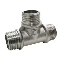 Тройник переходной VALFEX VF.131 НР 1/2&amp;quot;x1/2&amp;quot;x1/2&amp;quot; Ду 15 Ру 40 никелированный латунный