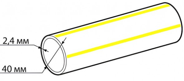 Труба ПНД ПЭ100 для газа ГОСТ Р 50838-2009 SDR17 d40х2,4 PN6