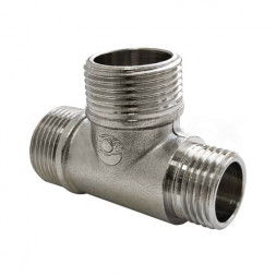 Тройник переходной VALFEX VF.131 НР 1/2&amp;quot;x1/2&amp;quot;x3/4&amp;quot; Ду 15x15x20 Ру 40 никелированный латунный