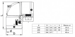 Отвод W 90° 280 мм XL FRIALEN электросварной