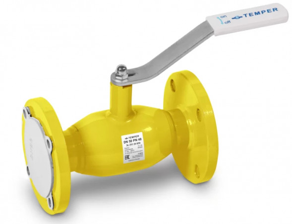 Кран шаровой газовый TEMPER 38320020 стандартнопроходной фланцевый DN 20 PN 40
